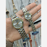 ساعت زنانه و دخترانه کاسیو casio بند استیل نقره ای طلایی تقویم دار