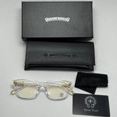 عینک بلوکات کروم هارتز کریستالی طلایی Chrome Hearts 2273 با پک کامل کروم هارتز - کیفیت مستر