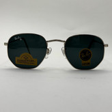 عینک ریبن هگزونال شیشه سنگ مشکی فریم نقره ای به همراه پک کامل ریبن کد Rayban RB 3548