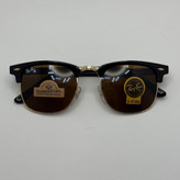 عینک آفتابی ریبن rayban کلاب مستر شیشه سنگ قهوه ای فریم طلایی rb 3016 به همراه پک کامل
