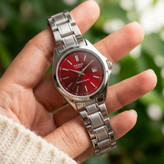 ساعت مچی زنانه دخترانه کاسیو casio کلاسیک صفحه قرمز چری