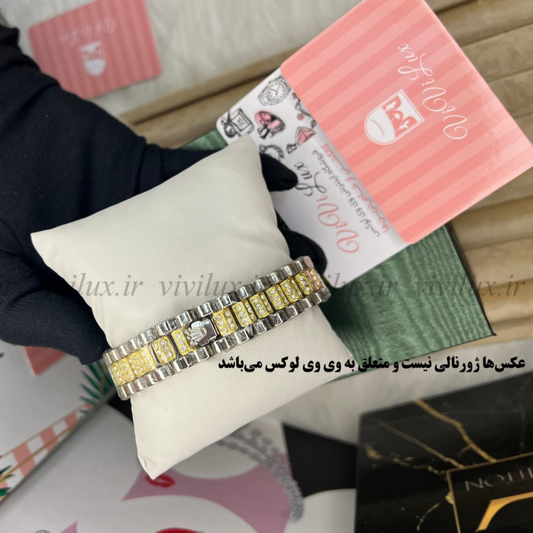 ساعت زنانه رولکس نگین دار قفل اصلی پروانه هدیه روز دختر