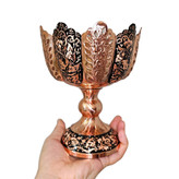 آجیل خوری مسی طرح الماس تراش شبکه بری ارتفاع 17