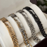 دستبند مردانه رولکس Rolex با پلاک کارتیه Cartier جنس استیل عیار 316 کیفیت عالی کدsm (پس کرایه)