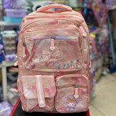 کیف و کوله پشتی مدرسه طرح کرومی حالت 5زیپ جلو اکلیلی جیب چسبی کد ks (پس کرایه)