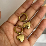 گوشواره استیل زنانه طرح قلب آویز حلقه ای تنوع طرح رنگ ثابت کد tj (پس کرایه)