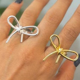 انگشتر آبکاری نقره زنانه طرح پاپیون رنگ ثابت کد sm (پس کرایه)