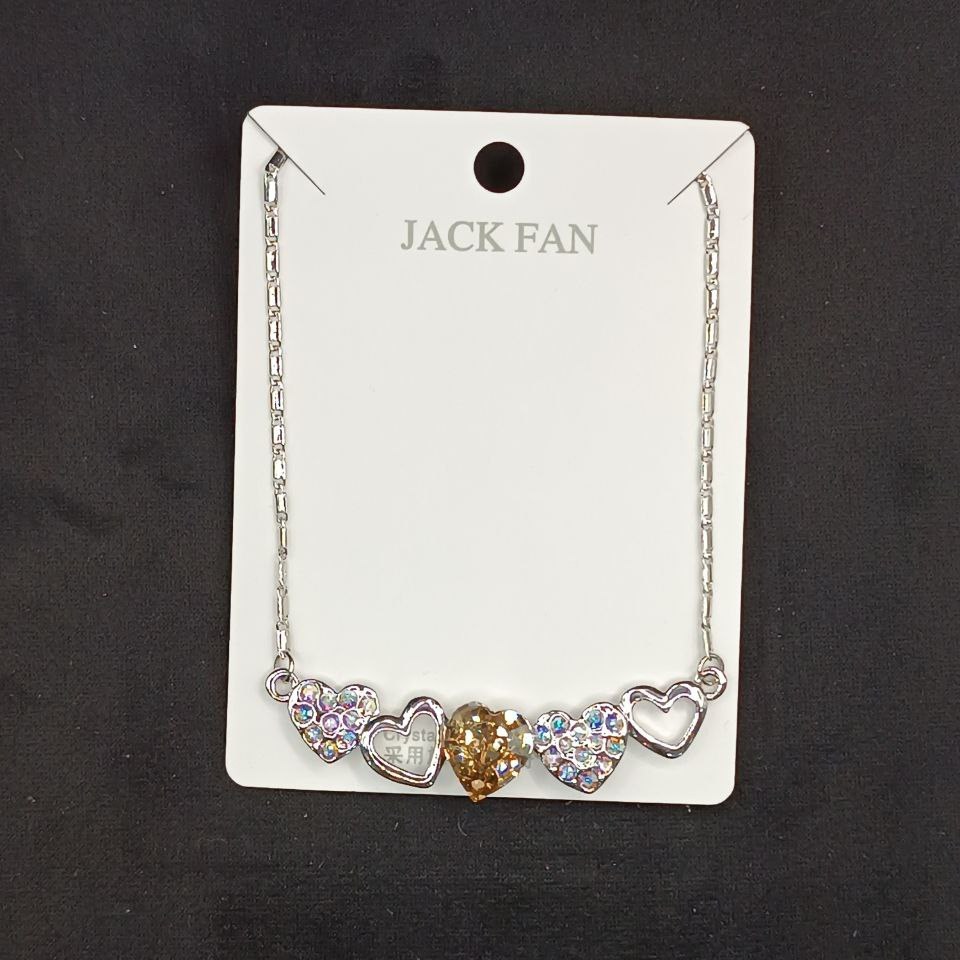 گردنبند و آویز پلاک زنانه نگین سواروسکی طرح قلب نگین تنوع طرح رنگ ثابت کد vn (پس کرایه)