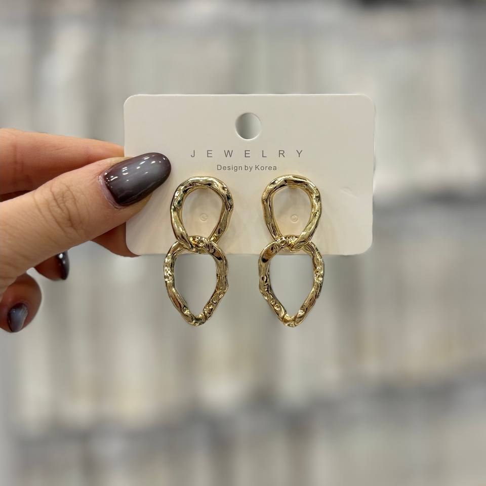 گوشواره فشن زنانه و دخترانه مینیمال دفرمه حلزونی رنگ ثابت تنوع مدل کدgy