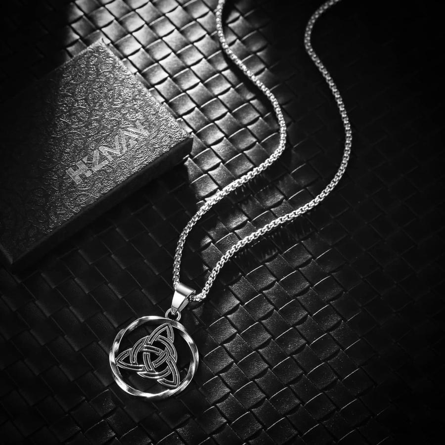 گردنبند و پلاک آویز استیل Triquetra حلقه عشق بی نهایت رنگ ثابت کد ar