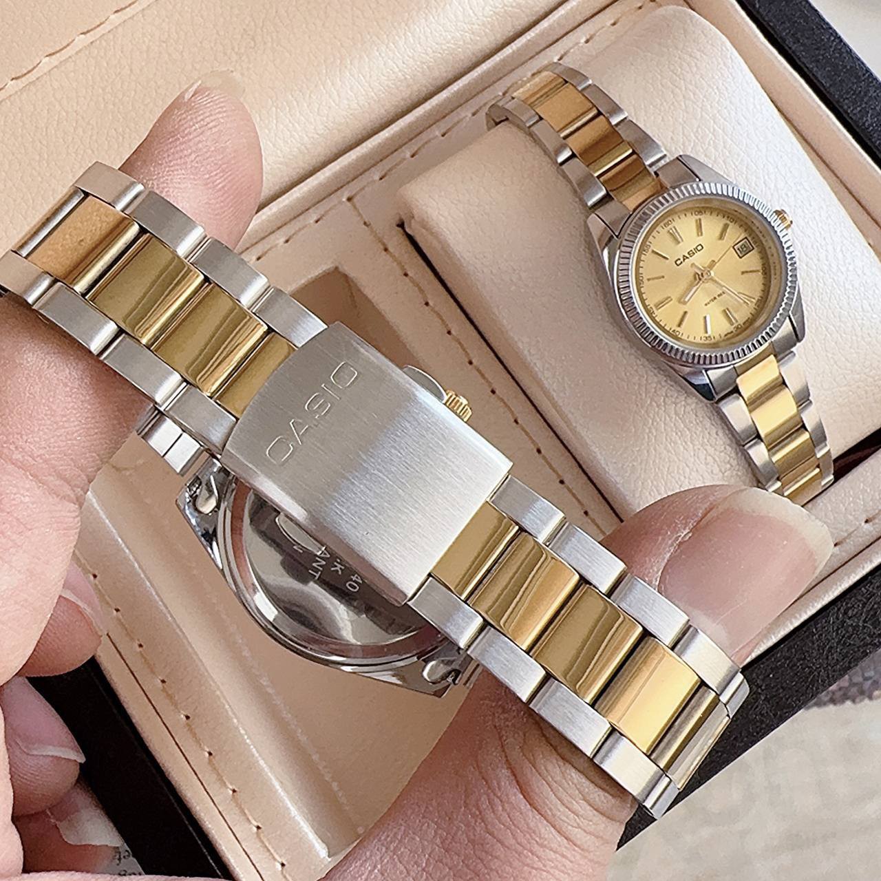 ساعت زنانه تاریخدار مارک CASIO موتور ژاپن و ضد اب در 7 طرح و رنگ مختلف