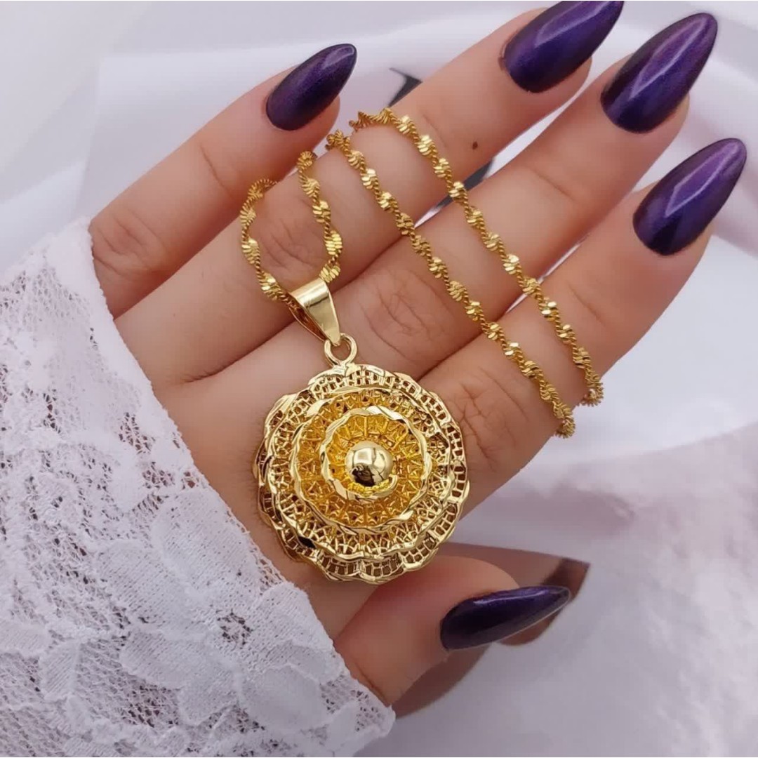 پلاک و زنجیر زنانه برند معتبر city gold رنگ ثابت