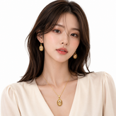 نیم ست زنانه کلیو (Clio) با کریستال سواروسکی | آبکاری طلای سهلایه