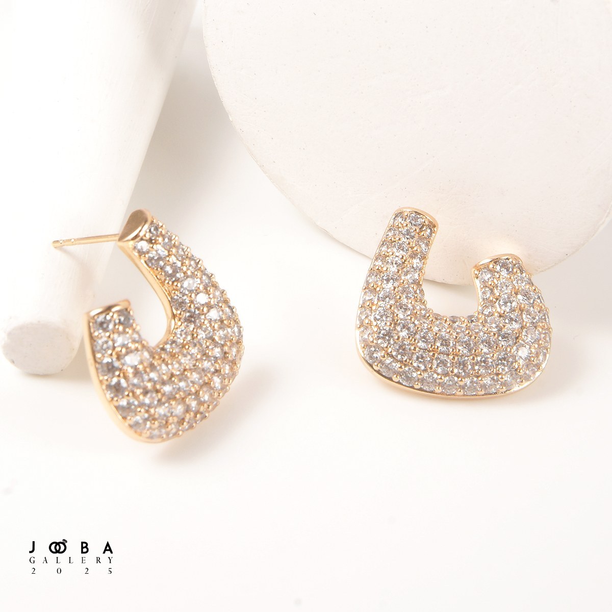 گوشواره مینیمال نگین دار کد1111782651 ژوپینگ