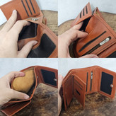 کیف پول چرم مردانه سه لت چرم اصل گاوی کد 3068