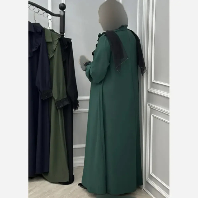 عبا زنانه طرح طهورا جنس کرپ الیزه فری سایز مناسب 38 تا 50 (2)