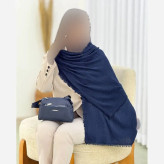 شال پلیسه لمه دار دور ریش زنانه ابعاد 75 در 175 سانتی متر (2)