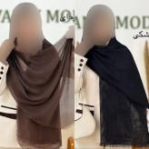 شال پلیسه لمه دار دور ریش زنانه ابعاد 75 در 175 سانتی متر