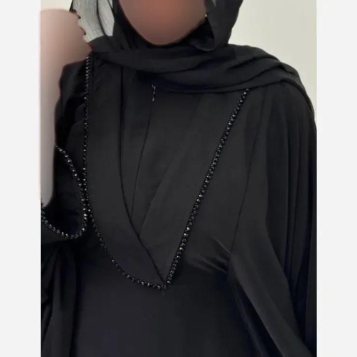 عبای مجلسی زنانه مدل سوگند جنس الیزه درجه یک فری سایز رنگ مشکی