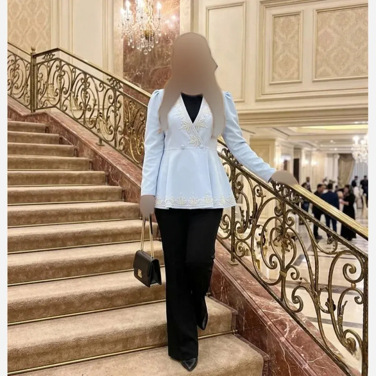 کت مجلسی زنانه مدل کامیشا بیگ سایز جنس سوپر مازراتی با خرجکار نگین و مروارید