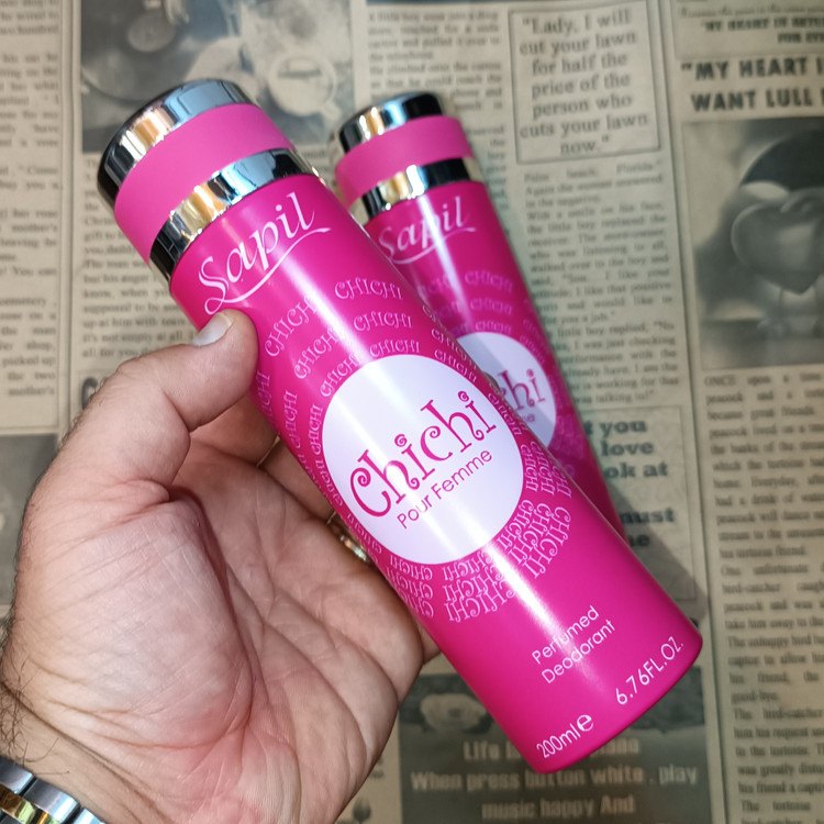 اسپری چی چی زنانه chichi sapil عطر چیچی صورتی بادی اسپری چیچی دخترانه اسپری بدن چیچی Chichi Sapil رایحه Chi Chi اصل
