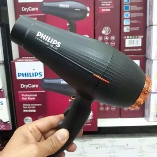 سشوار فیلیپس مدل 6958 متور سنگین 9000وات دوسرعته دارای دکمه خنک کننده باد سرد وگرم جدید و باکیفیت