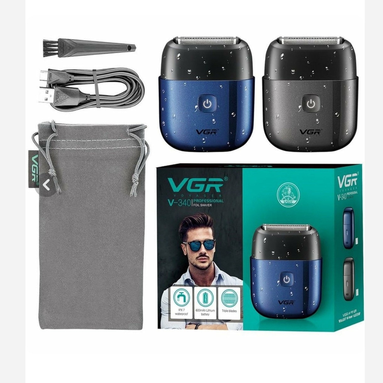 شیور حرفه ای ضدآب وی جی آر مدل VGR V-340 ریش تراش ماشین اصلاح صفر زن خط زن