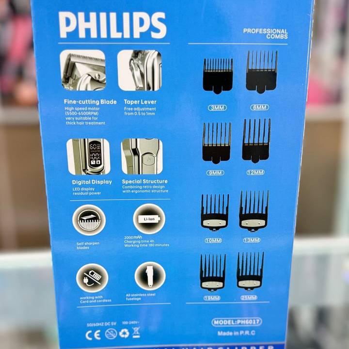 ماشین اصلاح حجم زن و خط زن فیلیپس فوق حرفه ای مدل PH6017 باتری لیتیومی 2000 میلی آمپر اصلی