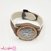 ساعت امگا سواچ moonswatch با بند رابر زنانه مردانه رنگ قهوه ای کرم کیفیت مستر کد 3750