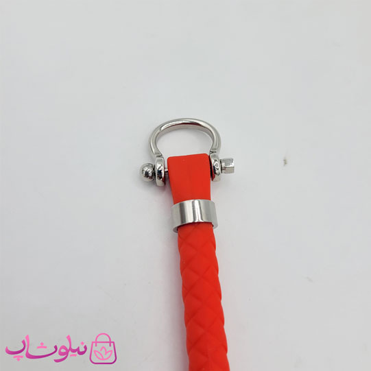 دستبند امگا رابر قرمز مردانه زنانه با قفل نقره ای کیفیت مستر کد 1100