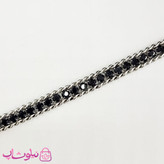 دستبند زنانه ترکیب کارتیه و تنیسی نگین مشکی کد 580