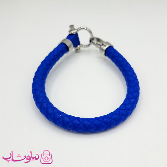 دستبند امگا رابر آبی کاربنی مردانه زنانه کیفیت مستر