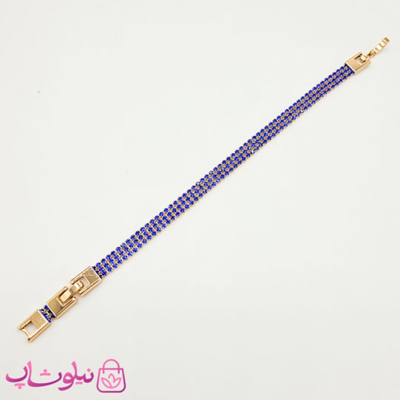 دستبند دخترانه ژوپینگ طرح تنیسی آبی طلایی کد 2291