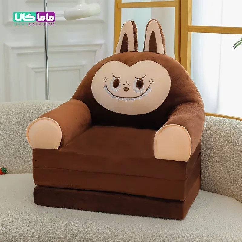 مبل تختخوابی کودک مدل لبوبو قهوه ای مخمل