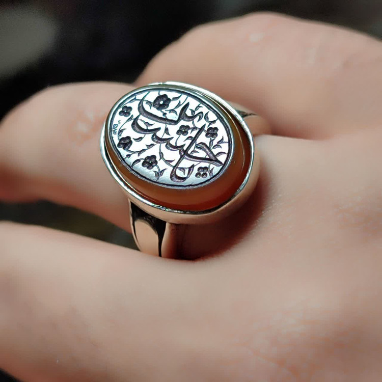 انگشتر نقره با عقیق نارنجی – خرید آنلاین با طراحی منحصر به فرد کد 2446
