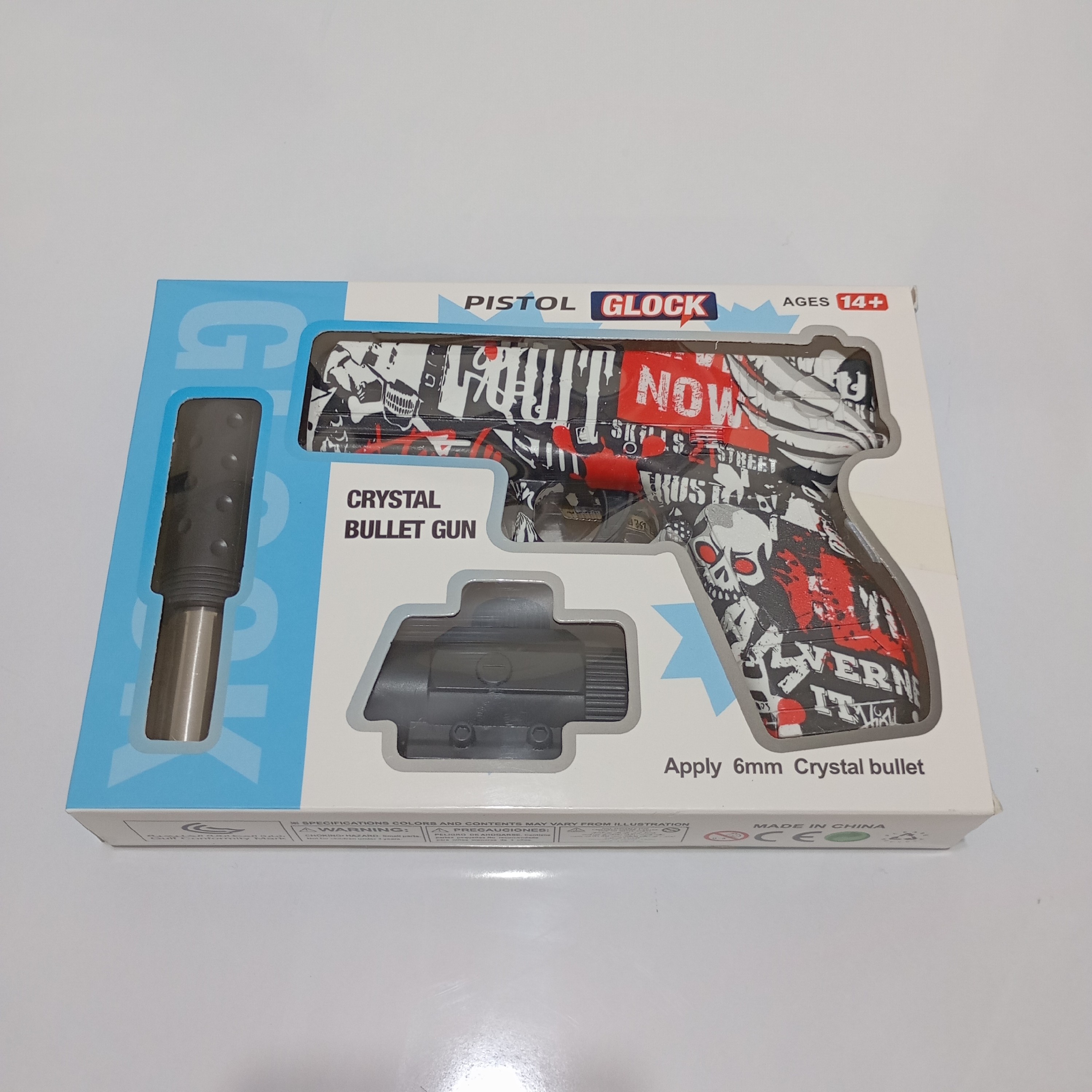 تفنگ اسباب بازی کلت تیر ژله ای آبرنگی