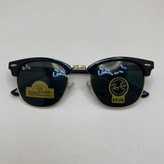 عینک ریبن rayban کلاب مستر شیشه سنگ مشکی طلایی RB 3016 با پک کامل اورجینال ریبن (جعبه،کیف،دستمال نانو،شناسنامه،کاتالوگ)