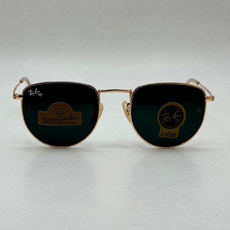 عینک آفتابی ریبن rayban شیشه سنگ مشکی طلایی کد rb 3958 (ارسال رایگان)