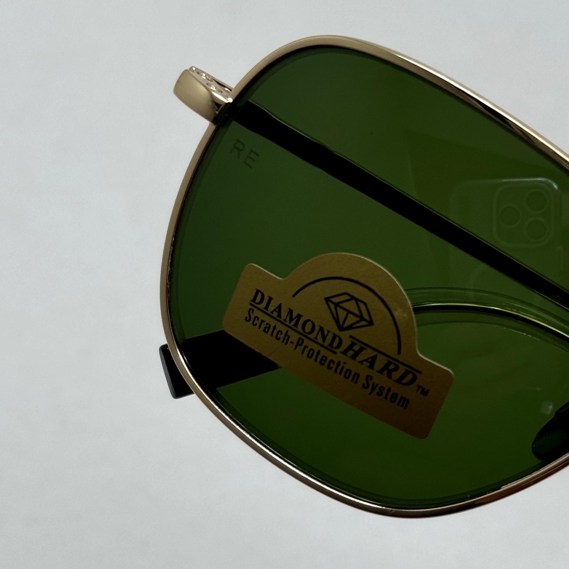 عینک آفتابی خلبانی رندولف شیشه سنگ آنتی رفلکس سبز فریم طلایی فول پک اصلی RANDOLPH AVIATOR RE 58 24K GOLD (ارسال رایگان)