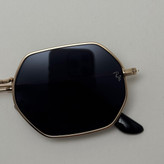 عینک آفتابی ریبن Ray-ban شش ضلعی مشکی طلایی سبک کد RB 3556