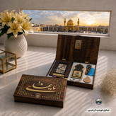 بسته فرهنگی سوغات کربلا شش قطعه سنگ حرم امام حسین قاب فرش حرم حضرت عباس عطر تسبیح و آب سرداب حرم حضرت عباس