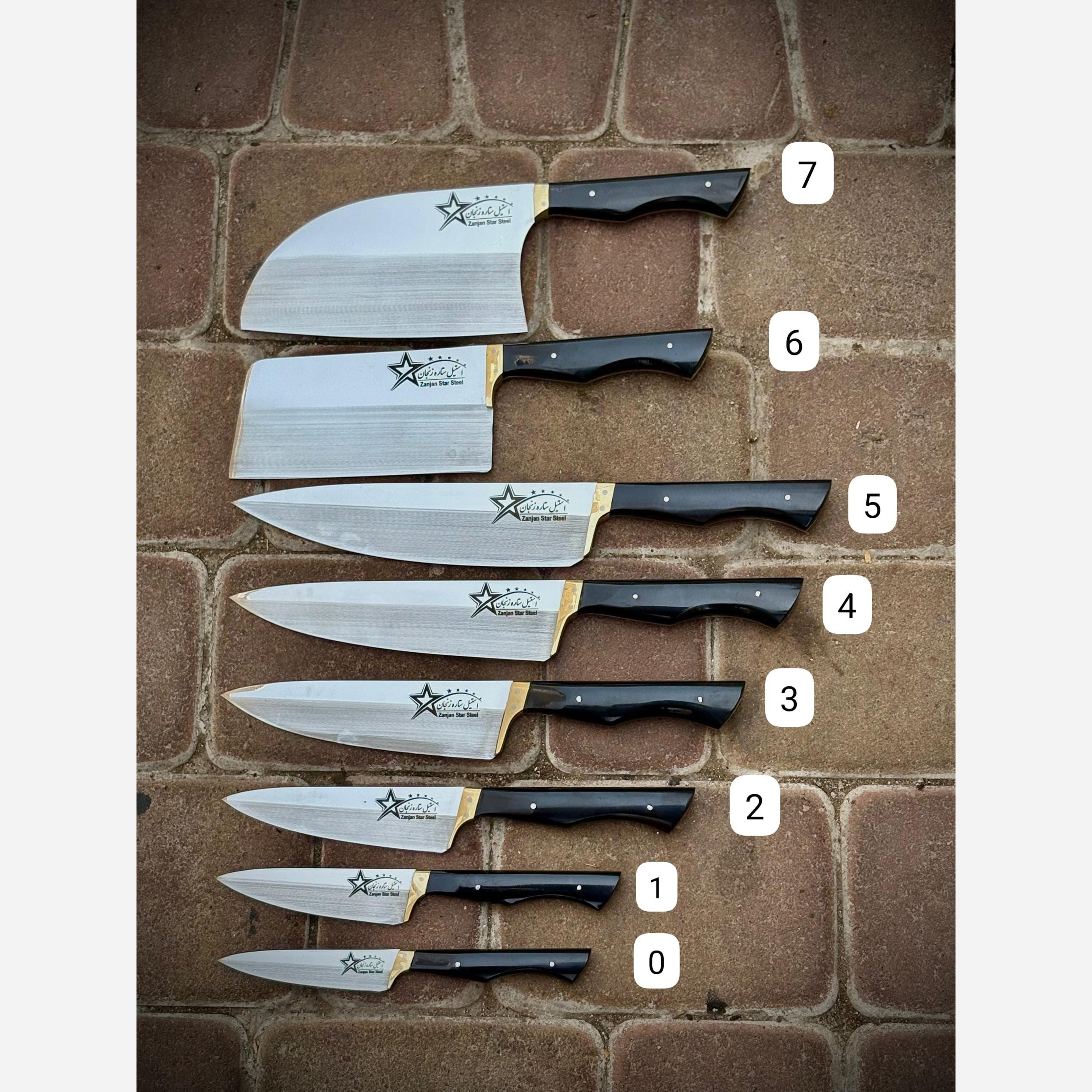 چاقو آشپزخانه ستاره شماره 2 دسته فیبر رنگ مشکی تیغه استیل ضد زنگ